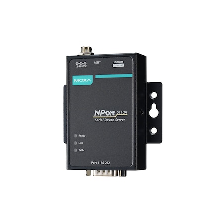 Moxa 1Port Device Server, 10/100M Eth., Rs-232, Db9 Male, 0.5Kv, Nport 5110A-T NPort 5110A-T